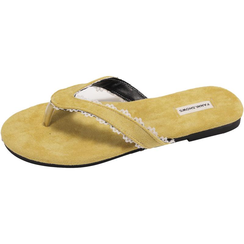 Vintage lace flip-flops slippers women's shoes wear summer seaside beach cool slippers soft-soled sandals