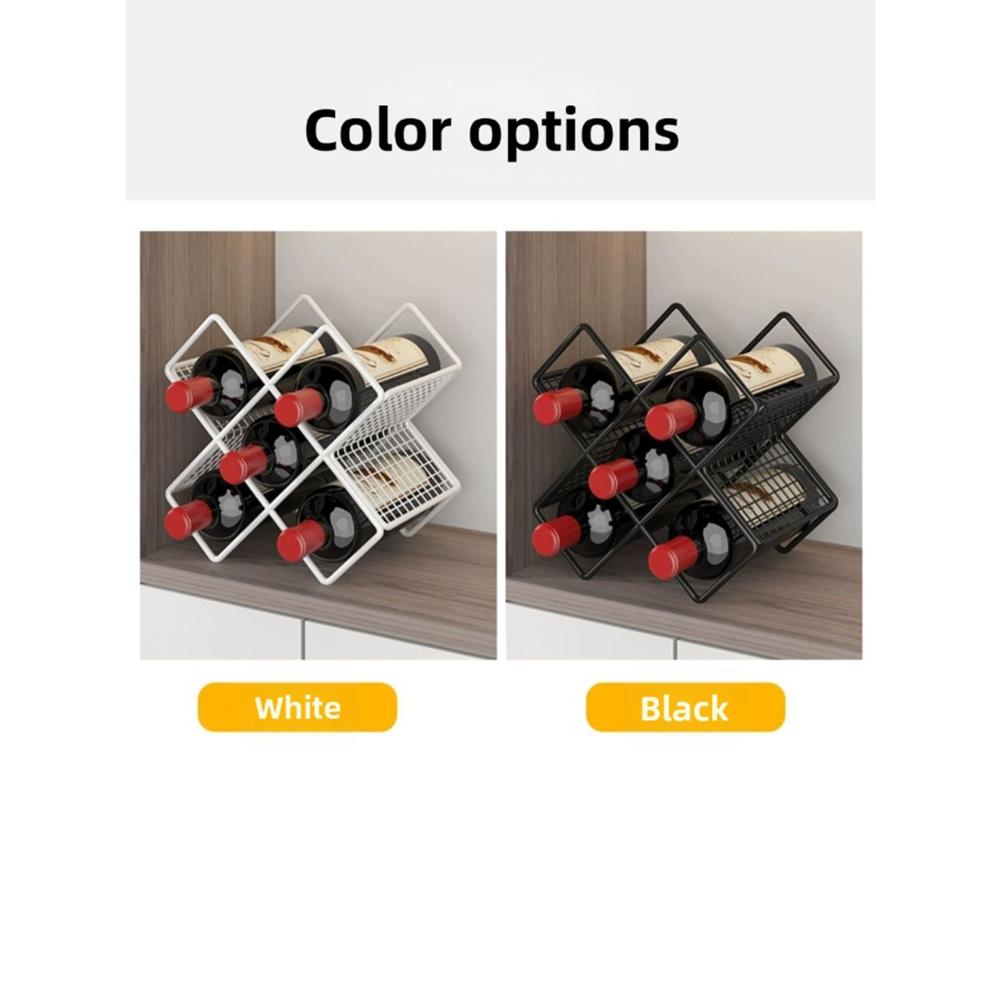 Desktop Wine Holder Wine Rack Wrought Iron Storage