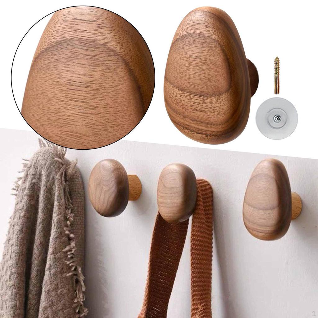 Wooden Coat Hook Decorative Utility Hat Organizer Storage Wall Hanger Key Holder for Closet