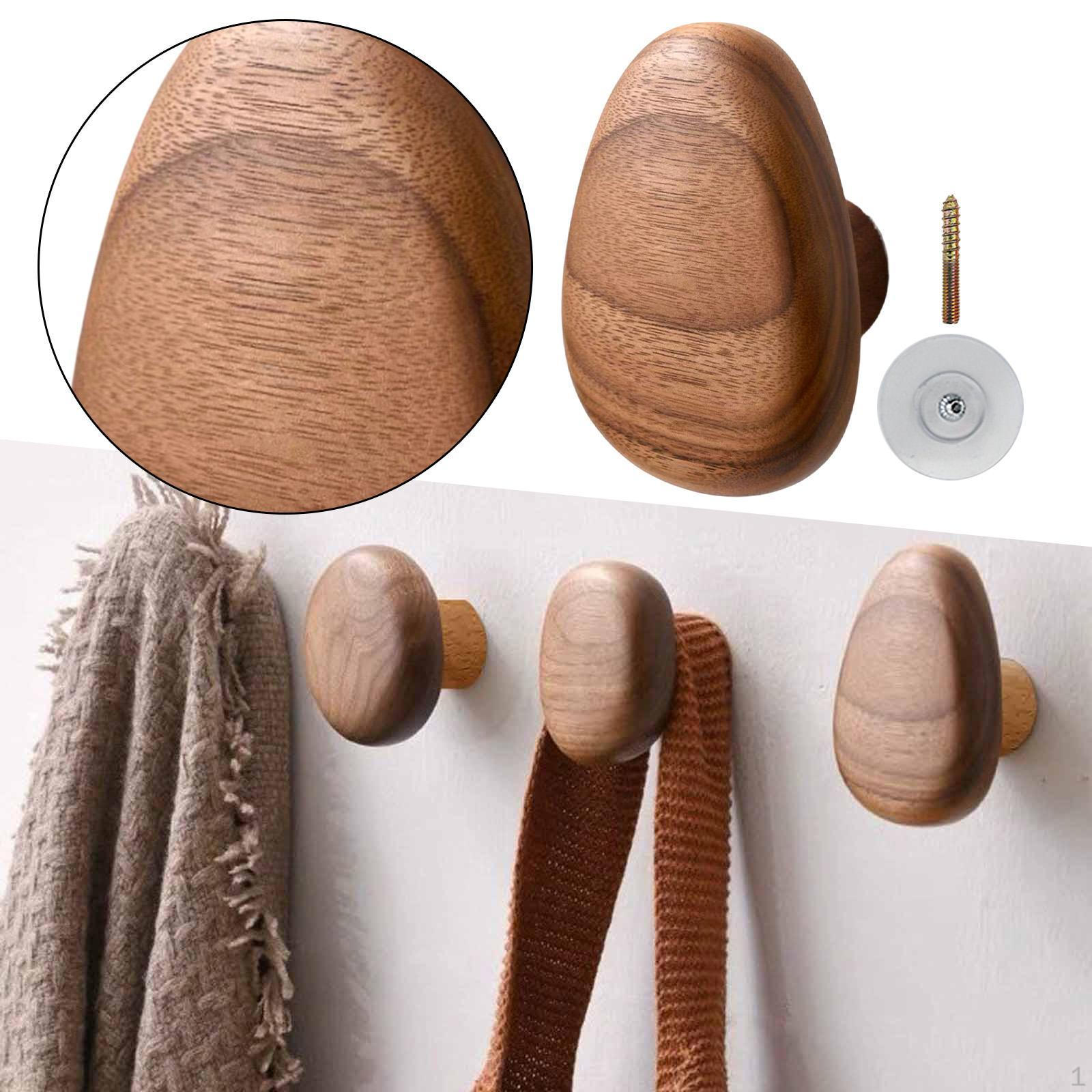 Wooden Coat Hook Decorative Utility Hat Organizer Storage Wall Hanger Key Holder for Closet Triangle