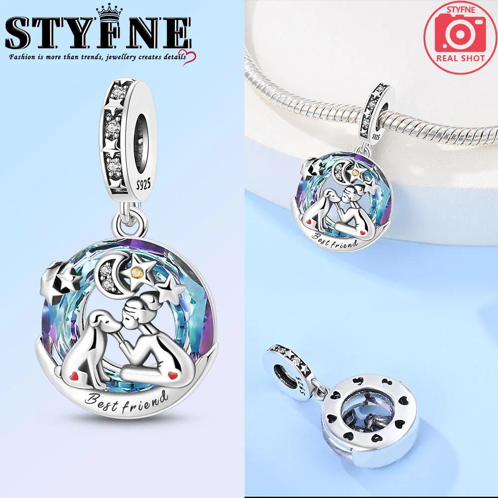 Anniversary Copper Blue Life Tree Evil Eye Sun Round Charms Pendants Fit Original Bracelets Diy Jewelry