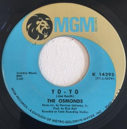 

7inch Record OSMONDS - Yo-Yo / Keep On My Side K14295 MGM Records 1971 US Rock Used