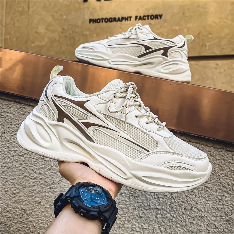 

2024 осень и зима новые легкие и универсальные дышащие повседневные сетчатые модные мужские спортивные туфли для пап на толстой подошве 40