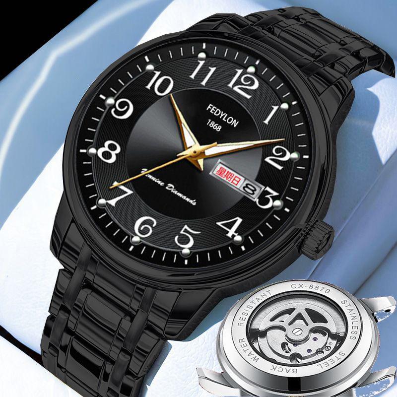 Reloj para hombres de mediana edad y ancianos Reloj para hombres totalmente automático no mecánico Reloj electrónico digital resistente al agua Reloj de cuarzo