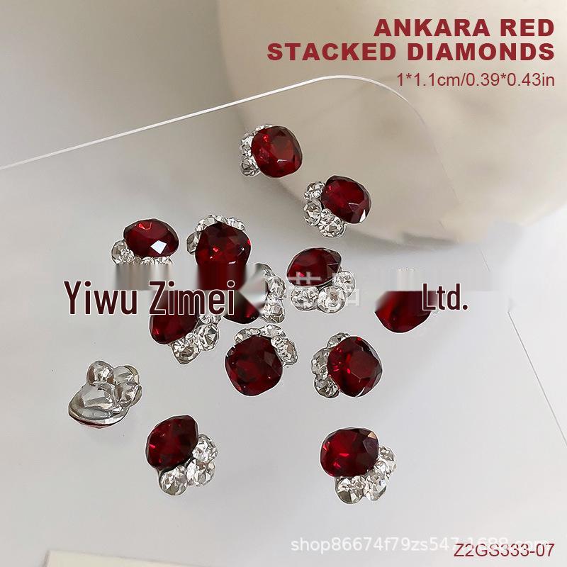 

2024 Супер Вспышка Вишнево-Красный Нейл-арт с Кристаллами Dongzhou