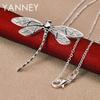 New 925 Sterling Silver 16-30 Inches 45MM FIne Dragonfly Necklace For Women Fashion Wedding Gift Party Jewelry