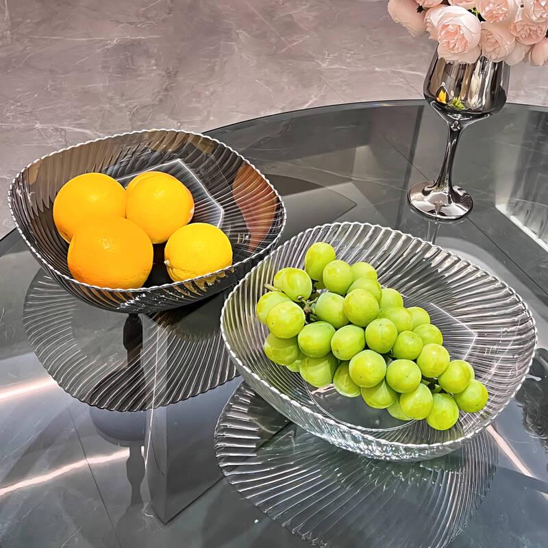 Luxury Transparent Silver Fruit Plate Set
