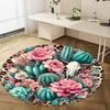 Cow Skull Circular Rug - Office Decorative Carpet For Living Room Bedroom Door Mat Floor Rug Computer Chair Area Rug