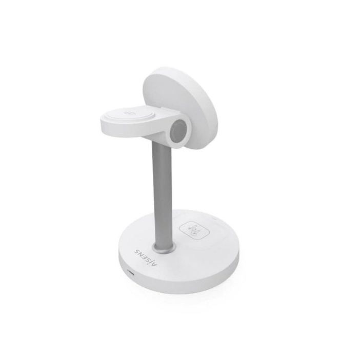 Încărcător - AISENS - ASCH-15W3WC065 - Încărcare wireless - Alb - Smartphone, Căști, Ceas inteligent