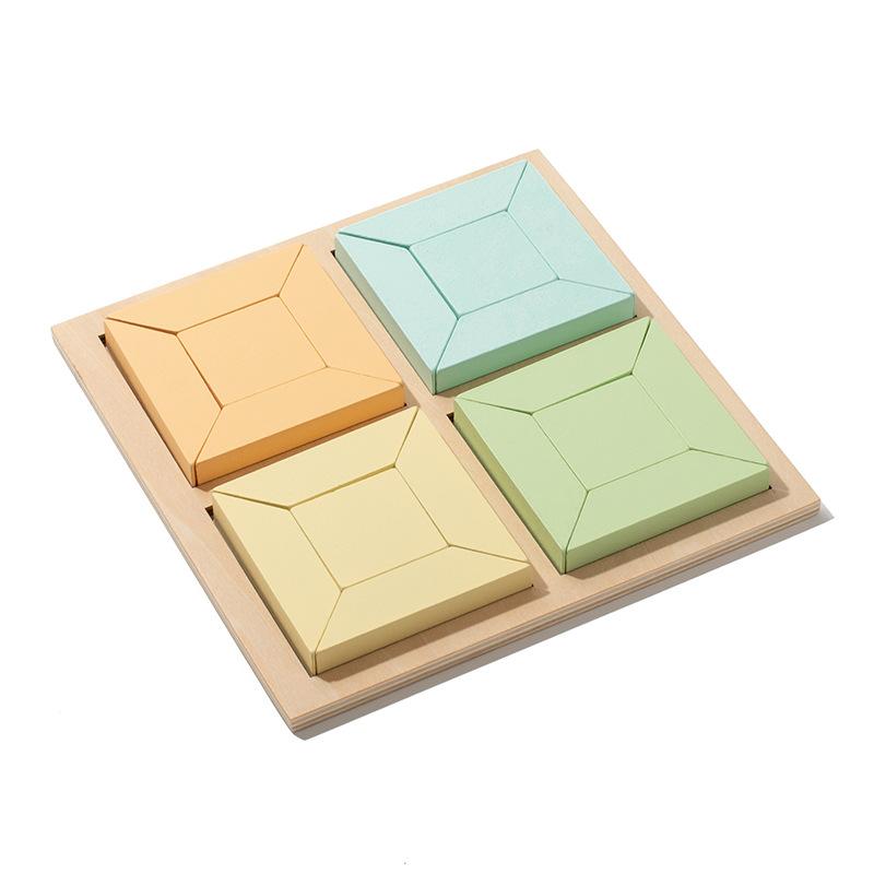 Toddlers Montessori Wooden Shape Puzzles Toys Matching Geometry Panel Sensory Sorting Learning Education Kindergarten Materials