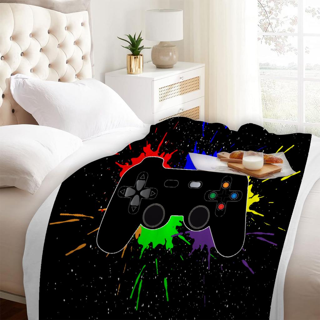 Flannel Blanket 3D Printed Gamer Blanket For Office Home Camping Nap Leisure Blankets Christmas Gifts For Home Bedroom Decor