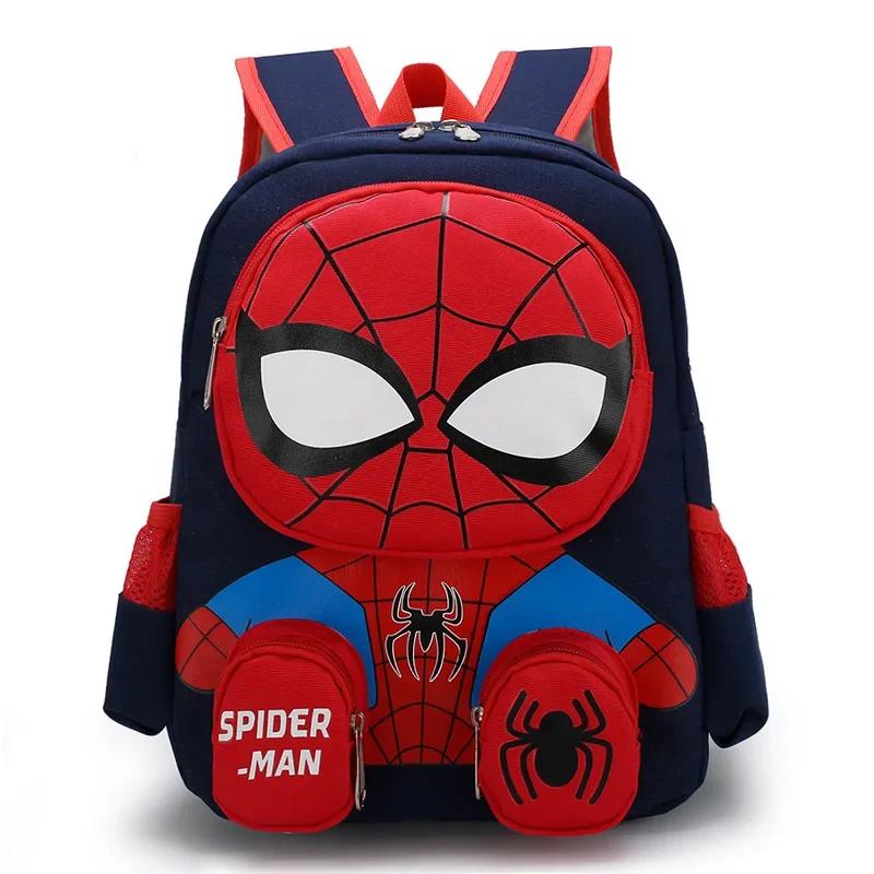 Spiderman Kawaii Backpacks Super Heroes Student School Bag Cartoon 3d Stereo Kindergarten Backpack Children's Travel Bag Gift