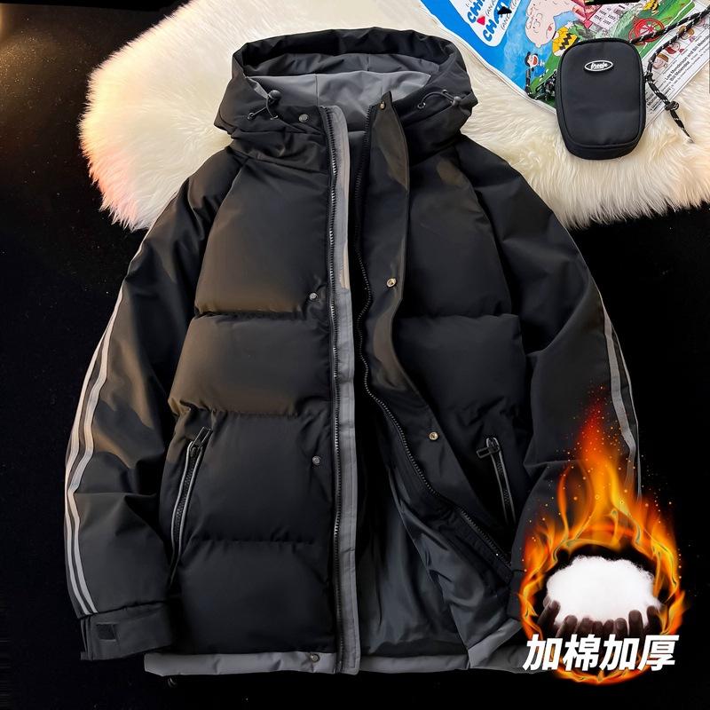 Cotton-padded men's young men's warm cotton-padded men's autumn and winter port wind flow loose thickened top men's clothing