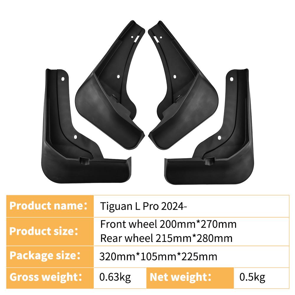 2024 Volkswagen Tiguan L PRO Front & Rear Mudguards for Four-Wheel Drive