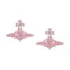 2D Spherical Outline Earrings Women Earrings Silver Pink 8053195408061
