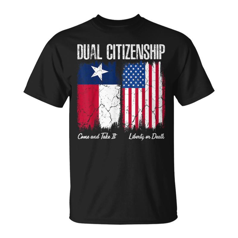 Texas Independence Day Dual Citizen Texan & American Flag T-Shirt