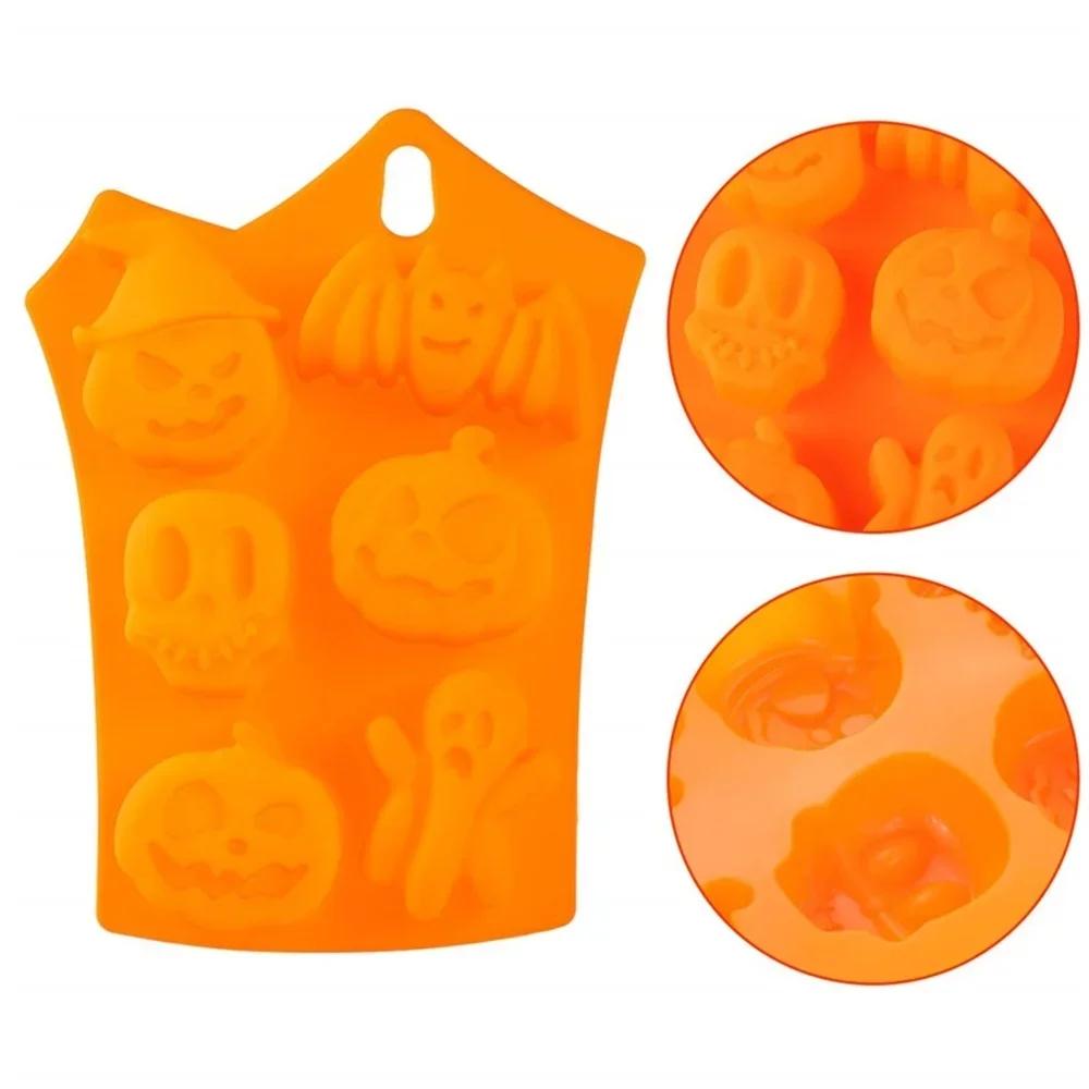 Halloween Silicone Cake Mold Pumpkin Mold Ghost Hat Skull Chocolate Food Baking Tray Mold Cookie Biscuit Cake Baking Mold