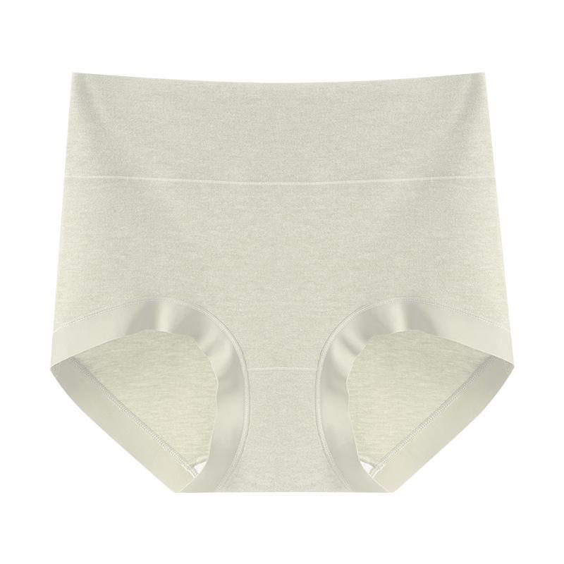 Women's High Waist Seamless Cotton Briefs - Antibacterial, Breathable, No Roll Edge, Micro Tummy Control.