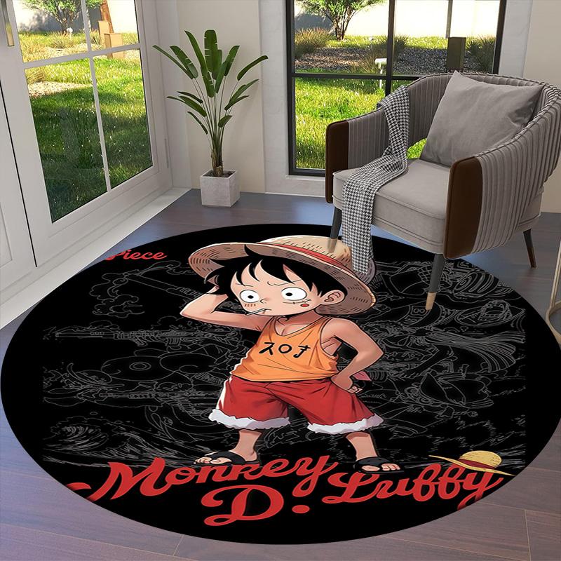 Luffy D Round Area Rug Carpet Rug For Living Room Bedroom Sofa Playroom Decor Nonslip Floor Mat