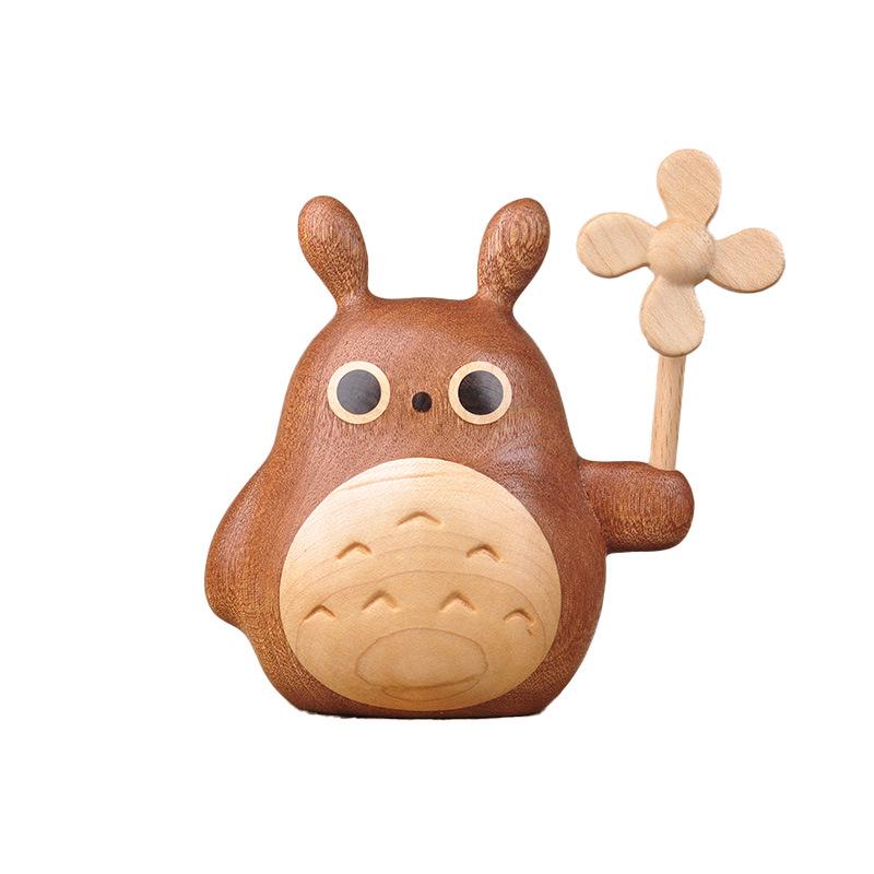Creative Wooden Crafts: Little Prince Hippo Wood Ornament with Solid Wood Base
