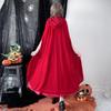 Longpen Lolita Dress, Little Red Riding Hood with Cape, Women's, Adult, Red, Alice, Halloween, Maid Outfit, Gothic, Cosplay, Romantic, Christmas, Part