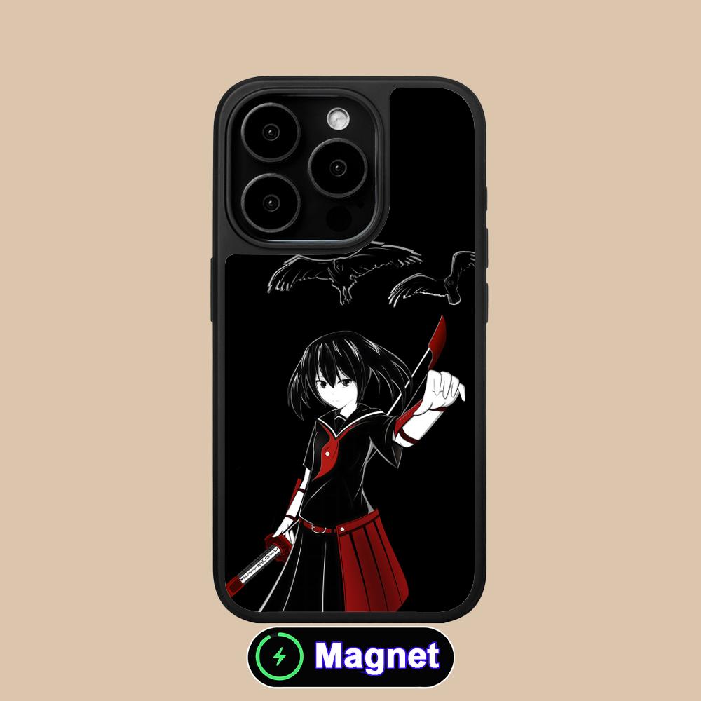 Akame Kurome Matte Surface Magsafe Mobile Phone Case for iPhone 17 16 15 14 13 12 11 Air Pro Max Plus Colorful Cover