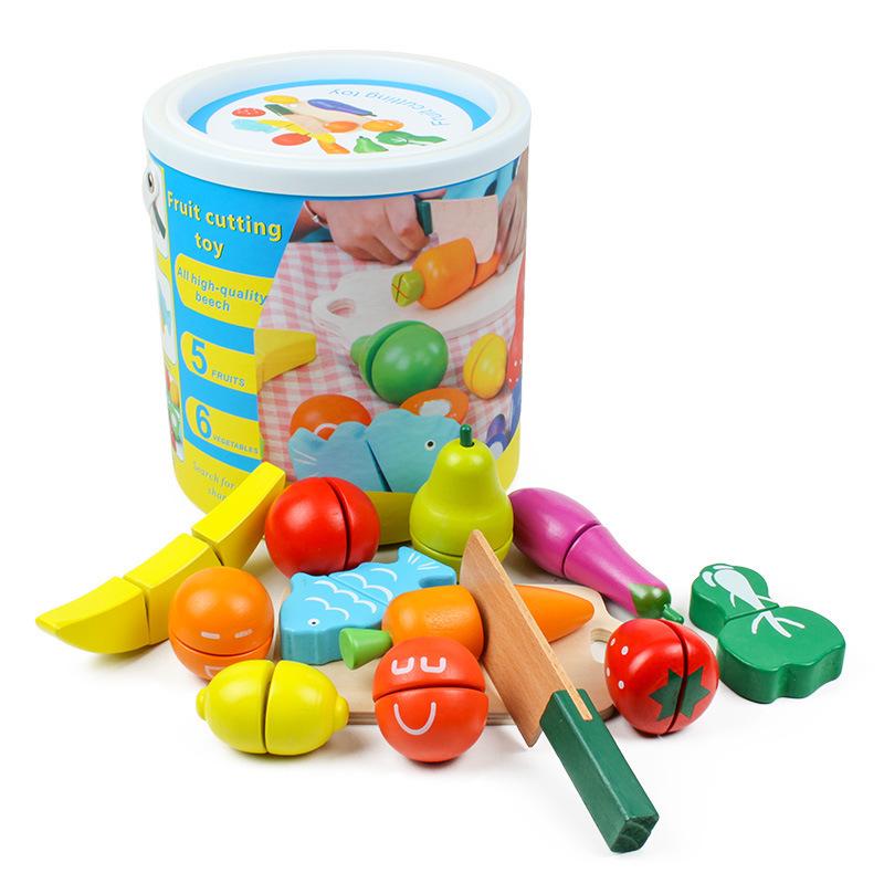 "Magnetic Fruit & Vegetable Cutting Toys for Kids - Montessori Educational Kitchen Set"