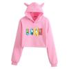 Jujutsu Kaisen Cat Ear Crop Hoodie - Spring Fashion Trend for Girls