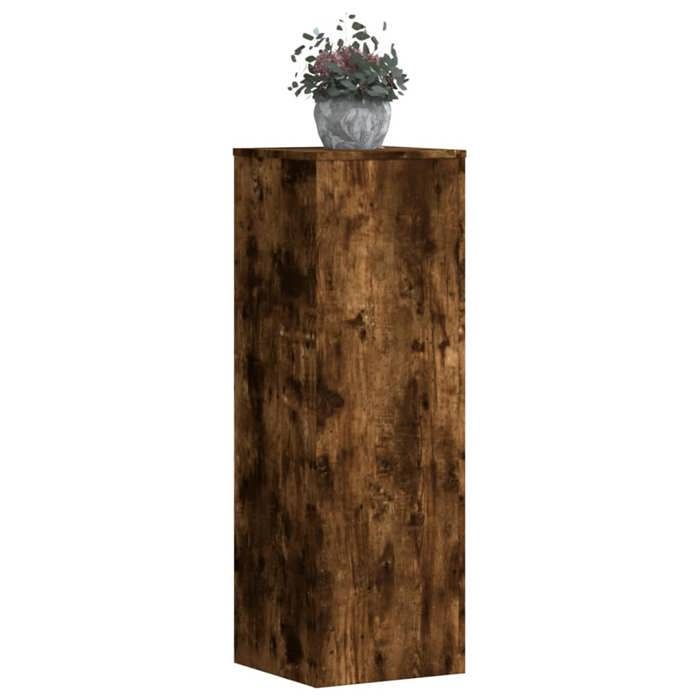 VidaXL Support pour plantes chêne fumé 33x33x100 cm bois d'ingénierie, support de fleurs, support de pot de plante, support 852955