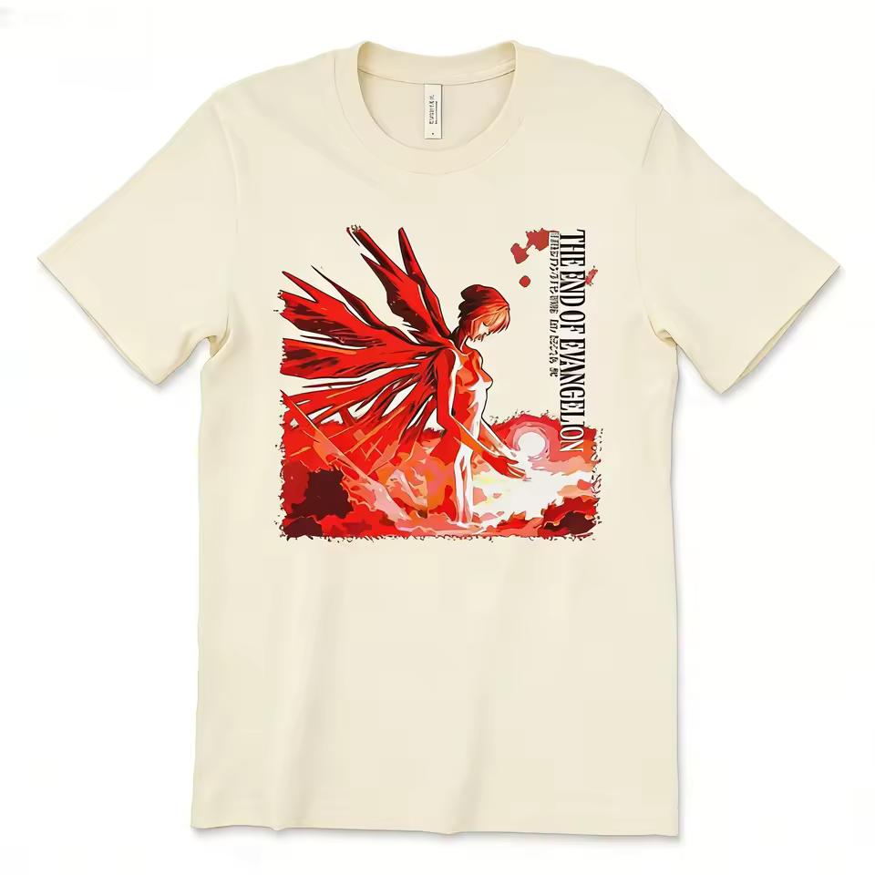 Neon Genesis Evangelion Anime Rei Ayanami Printed T shirt Men's and Women's T shirt Men's Top Sports T shirt 2026 Summer New
