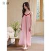 Xuan Liang [with Chest Cushion] Sexy Nightgown for Women In Summer, Ice Silk Suspender, Super Long Skirt, Pajamas, Imitation Silk Home Clothes