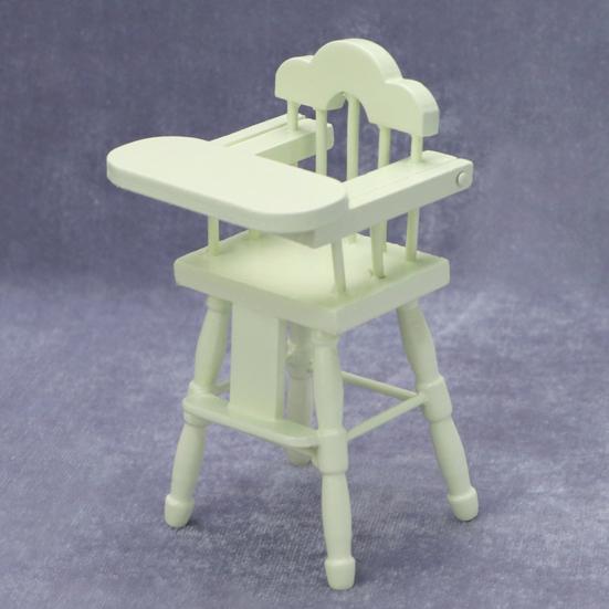 Simulation Stool Convenient to Store Simulated Wood Dollhouse High Chair Model for 1/12 Doll House