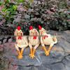 Dazed Chicken Trio Easter Statues - Resin Yard Decorations