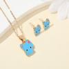 Unique Cats Necklace with Matching Earrings Alloy Texture Fashion Ear Studs Great for Casual and Various Occasions