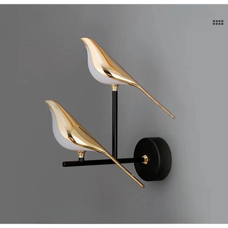 1 buc. Lumini de perete LED Pasăre Aurie Nordică Salon Bar Lămpi de perete Creative Aplice Noutate Dormitor Lampă de noptieră Decorare Sufragerie