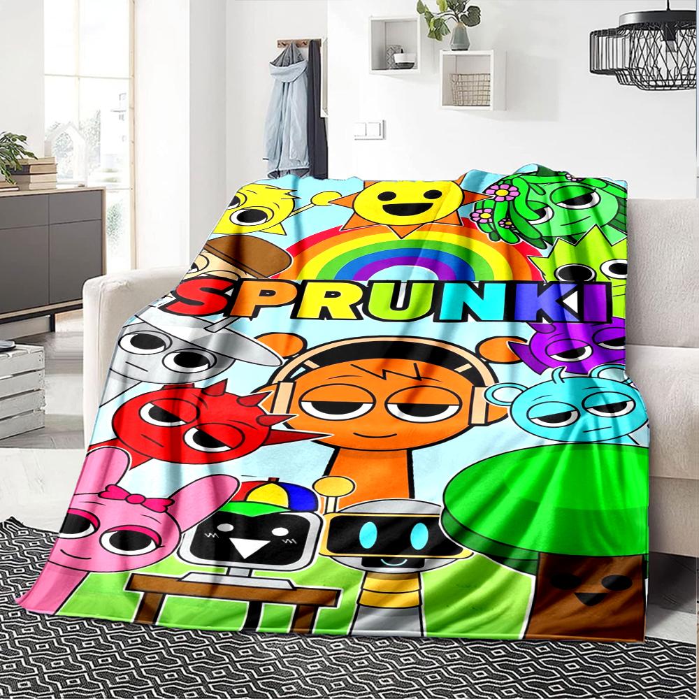 Coperta stampata a tema Sprunki - Perfetta per divano, letto, viaggi e uso all'aperto | Lavabile in lavatrice, accogliente e resistente.