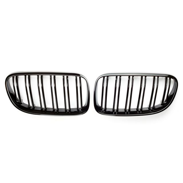 2 Stücke Auto Stil Glanz Schwarz Vorne Niere Doppel Lamellen Grill Grille Für-BMW E92 E93 3-Serie 328I 335I Coupe LCI 2010-2013