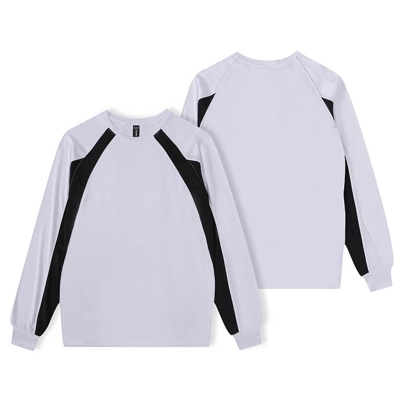 

Мужская баскетбольная тренировочная футболка с длинным рукавом - быстросохнущая, модная спортивная футболка S белый/чёрный