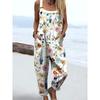 Womens Sleeveless Jumpsuit With Vintage Print Loose Fit Streetwear Style 2026