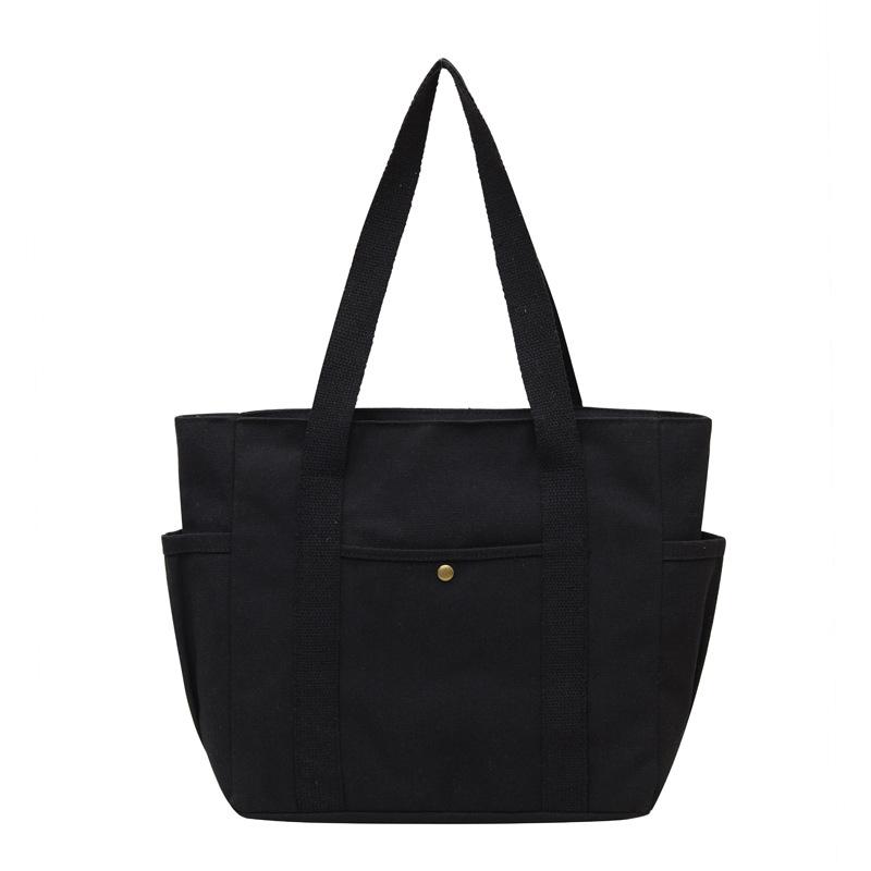 

Portable Large Capacity Canvas Tote Bags Work Commuting Carrying Bag College Style Student Outfit Book Shoulder Bag Shopping Bag