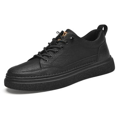Men Casual Shoes 2024 New Men Genuine Leather Shoes Sneakers Men Footwear Slip On Rubber Tooling Shoes Fashion Lace-Up Flats