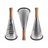 Vertical Stainless Steel Tri-Plane Vegetable Grater Cheese Shredder Wooden Handle Multi-function Fruit Peeler