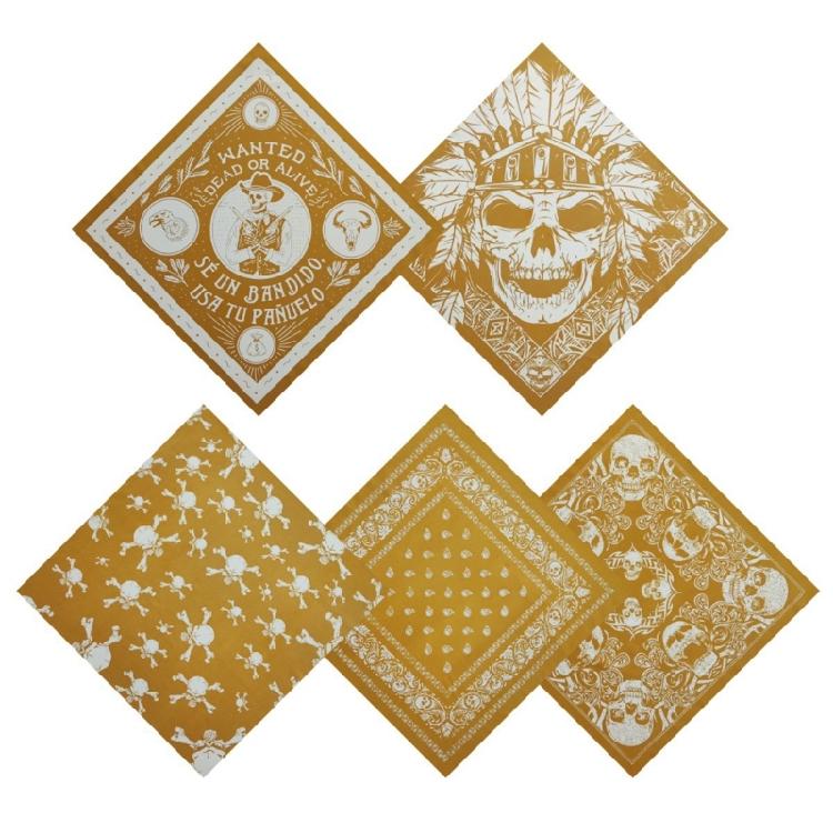 21'' Head Wrap Rapper Head Scarf Hair Bandana Smooth Turbans Skull Pattern