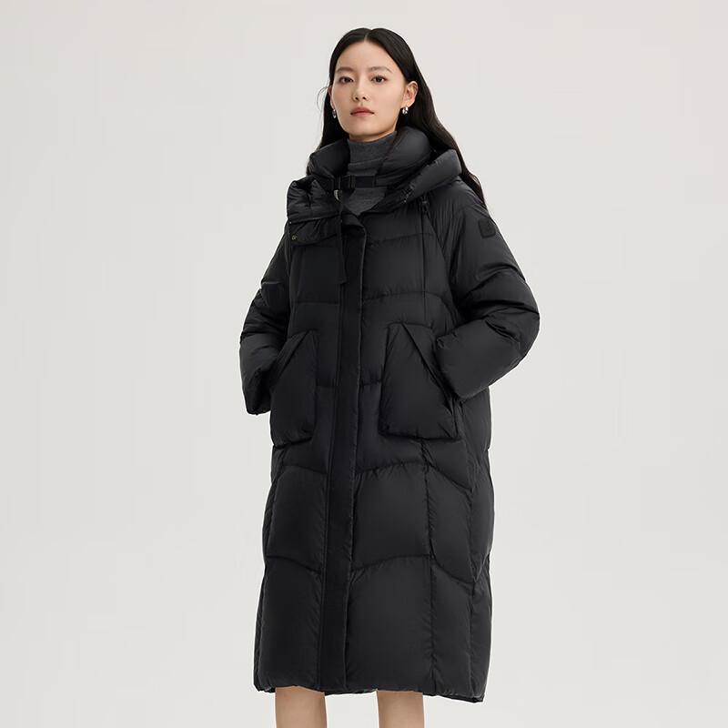 Ailaiyi Women's Long Goose Down Commuter Jacket with Detachable U-Pillow