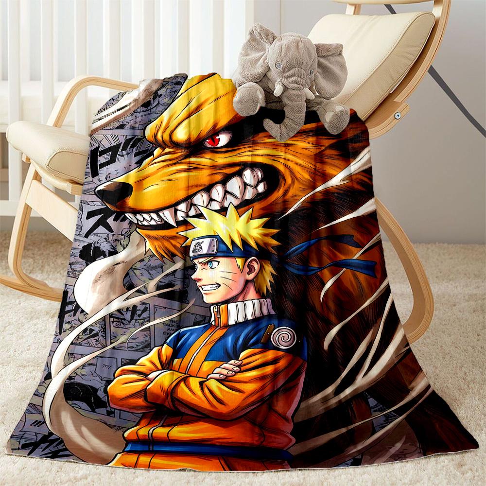 Naruto And Nine-tailed Fox Suitable Blanket for Offices, Travel, Living Rooms Also a Good Gift for Friends and Family Suitable for All Seasons.