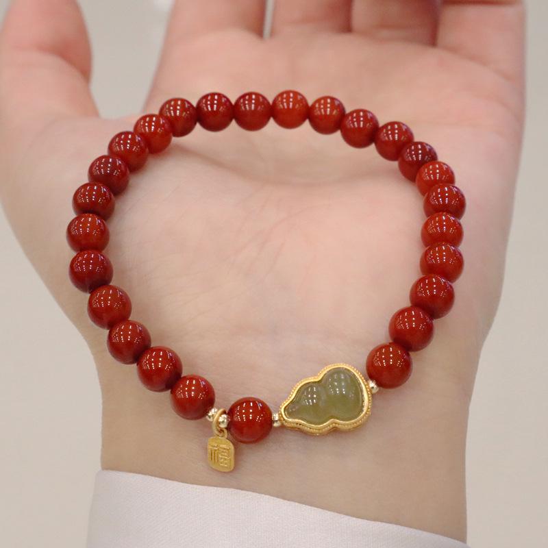 Natural Nanhong agate braceletfashion women daily jewelry gift