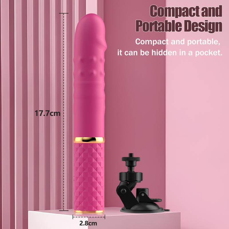 Mini Thrusting Dildo Vibrator for Women Suction Cup G Spot Vibrators 10 Mode Clitoral Stimulator Adult Sex Toy for Women Couple