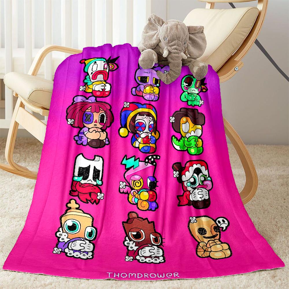 Digital Circus Blanket Durable Comfort Great for Seaside Couch Livingroom for All Seasons Modern Ideal Gift for Friends Family Couples Picnic