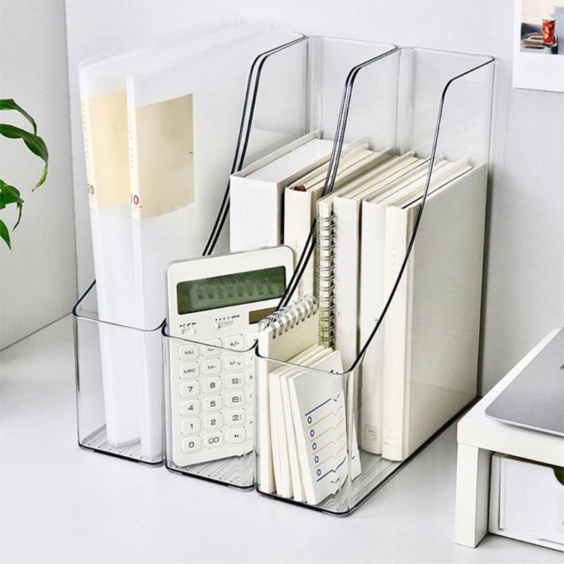 Schreibtisch Buchstützen Klar Buchstützen Zeitschriftenständer Dokumentenorganisatoren Platzsparend Zeitschriftenständer Buchstütze für Büro