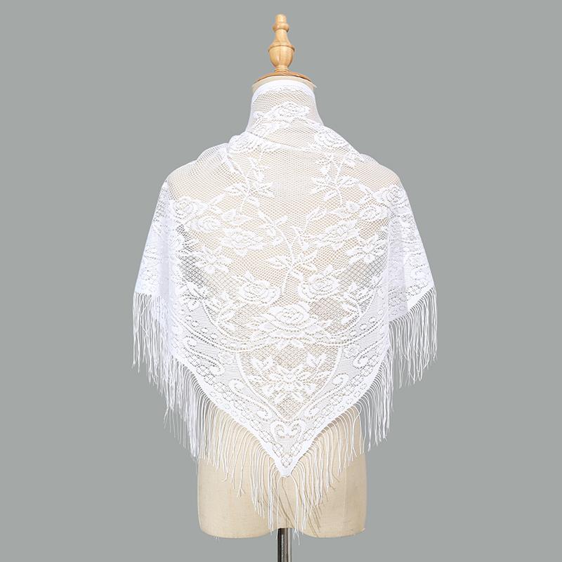 Элегантный Кружевной Волнистый Треугольный Шарф Сетчатый Тонкий Дышащий Шарф-Бахрома Универсальный Шарф для Вечеринки Вечернего Платья Свадебные Шарфы
